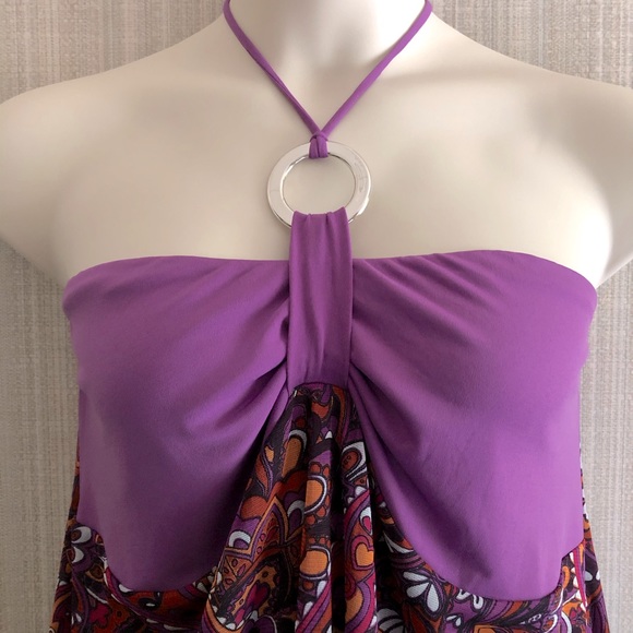 MXM Purple and Paisley Haltertop - Picture 2 of 6